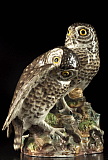Meissen porcelain figural group of two owls. Model number G 166