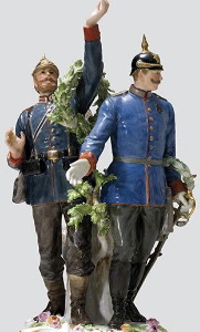 Meissen figural hroup of Soldiers. Model P183