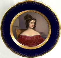 Royal Vienna style plate by Franz Xaver Thallmaier with Portrait of Marquise Florenzi
