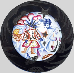 Soviet porcelain plate by Stella Vengerovskaya