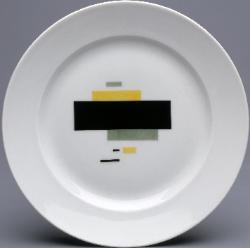 Russian Soviet porcelain plate by Suetin - Suprematism 1929