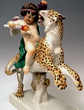 Meissen figural group M197 Cupid on jaguar